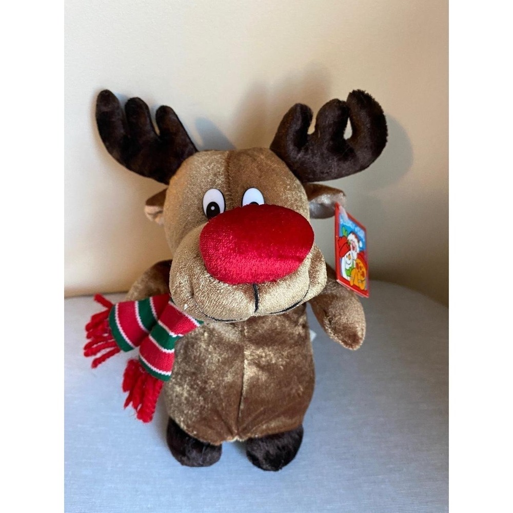 NWT Sears Windsor Collection Plush Holiday Christmas Reindeer Rudolph 7" s3